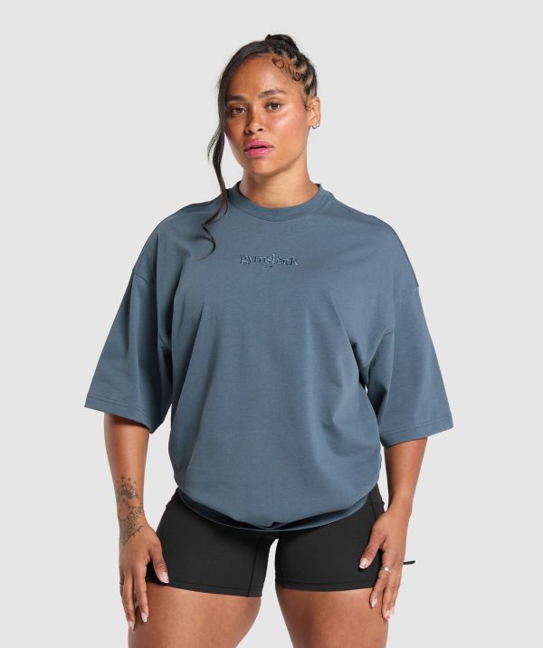 Embroidered Logo Oversized T-Shirt