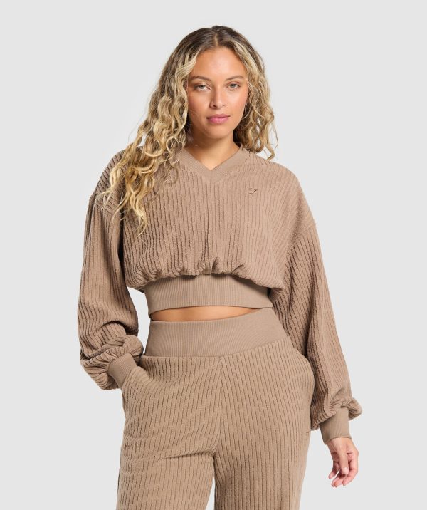 Cropped Cord Sweater