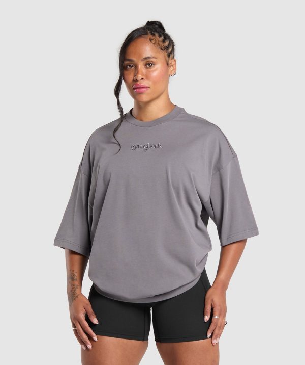 Embroidered Logo Oversized T-Shirt